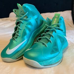 Lebron X teal Easter size 6Y